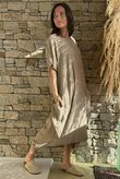 Salcombe Chalk Stripe Cotton Cocoon Dress Tan